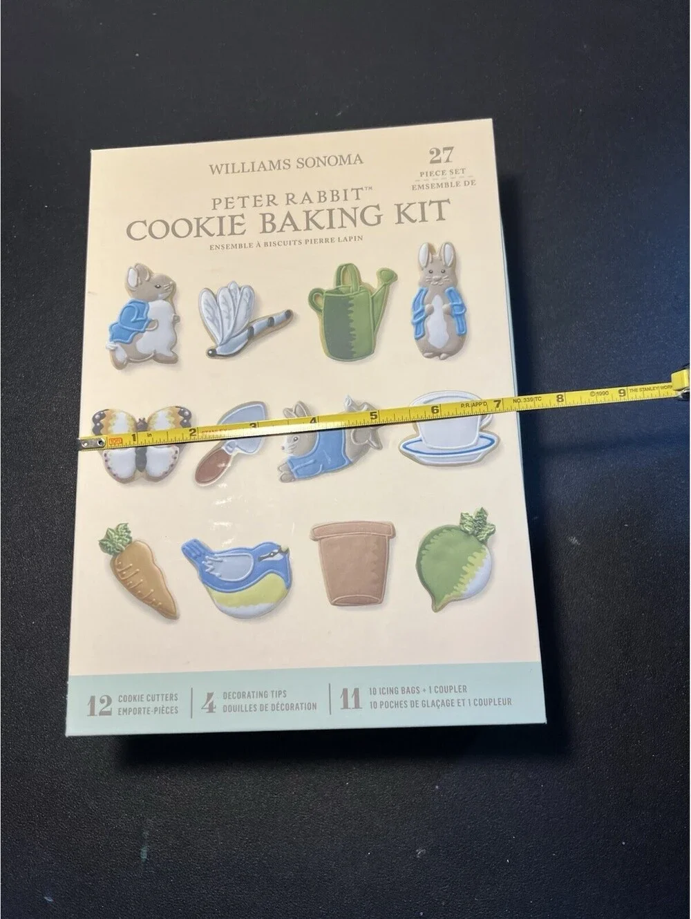 NIB Williams Sonoma 2020 Peter Rabbit Cookie Baking Kit 27 Piece Set, 7.5x10”